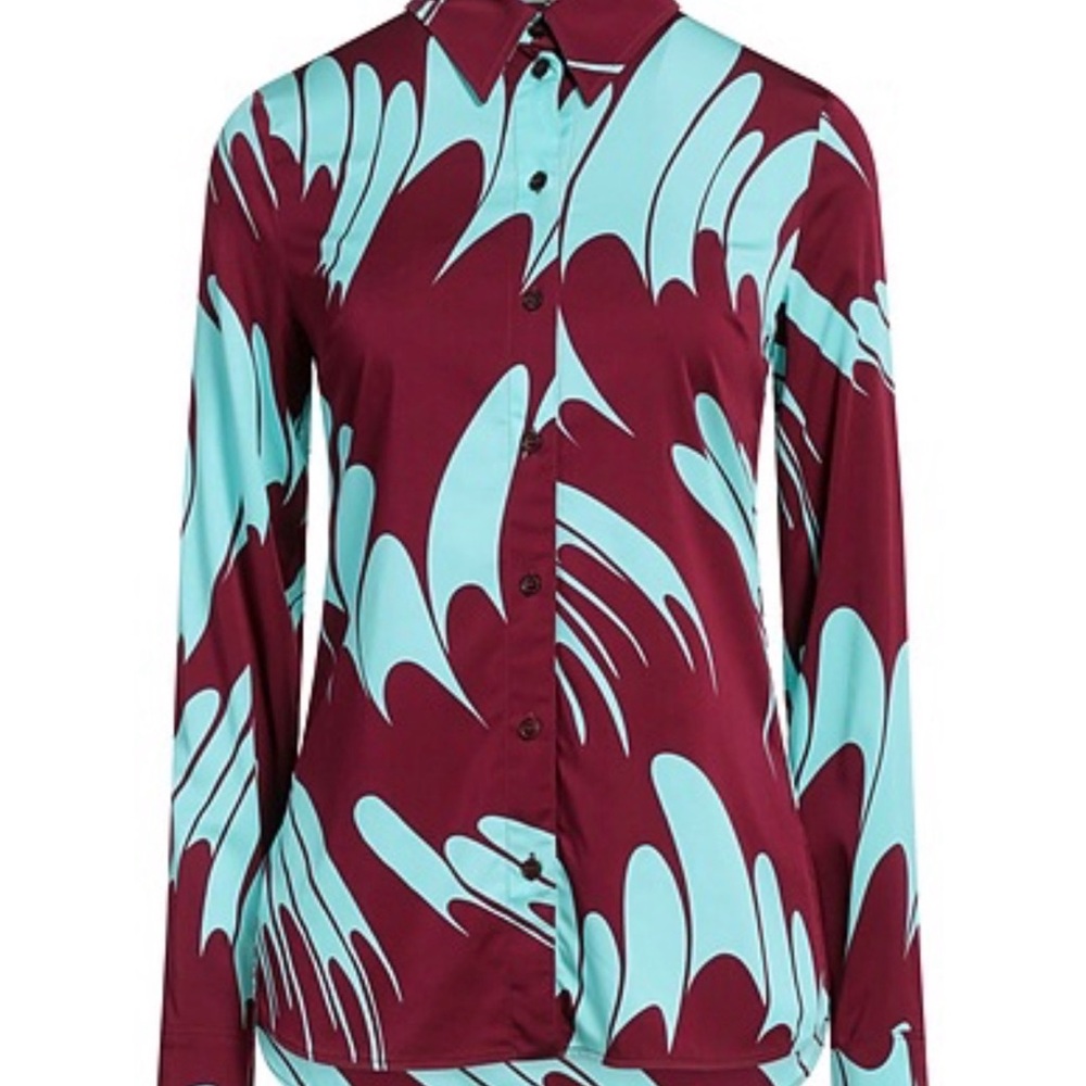 Stella McCartney Burgundy and Aqua Garment